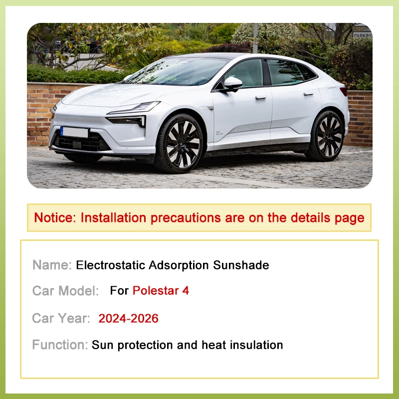 Sunroof Accessorie For Polestar 4 2024 2025 2026 Car Roof Sun Shades Electrostatic Adsorption Sunshade Skylight Parts Protector