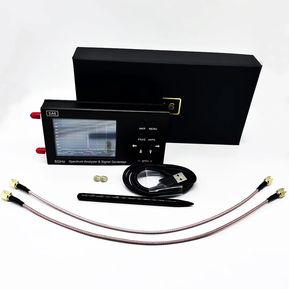SA6 6GHz Spectrum Analyzer Signal Generator with 3.2inch Touch Screen 35MHz~6200MHz Multifunctional Spectrum Analyze