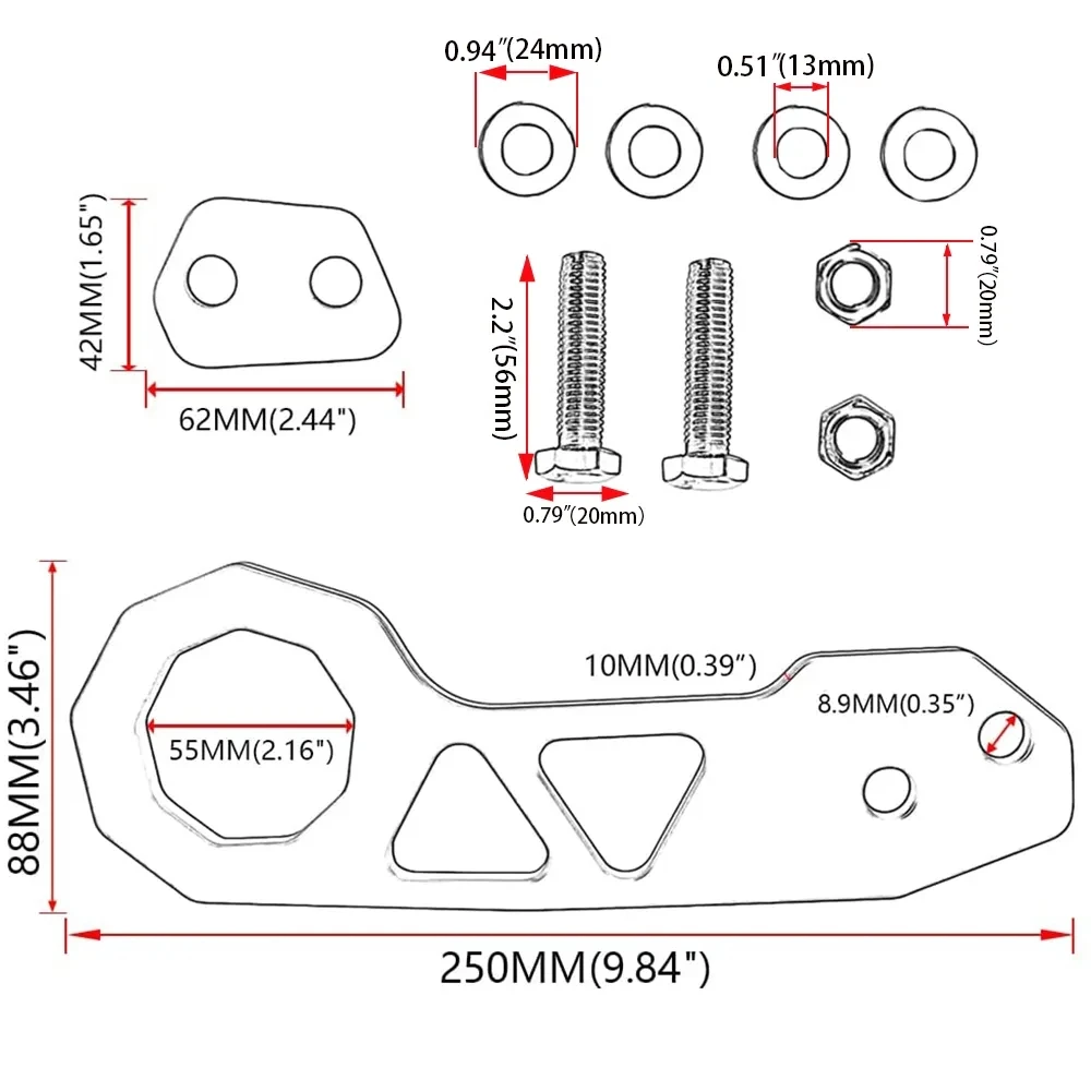 Gancho de remolque Universal profesional de aleación de aluminio para coche JDM, accesorios para automóvil, suministros, parachoques trasero