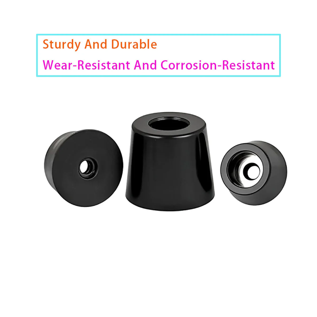 Black Rubber Foot Pads 11mm-50mm Shock-absorbing and Anti Slip Furniture Foot Pads, Table and Chair Leg Guards