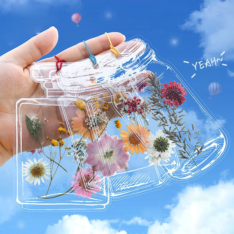 20pcs Transparent Dried Flower Bookmarks Flownwing Dried Flower Bookmark Clear DIY Bookmarks For Dried Flowers Flower Plant