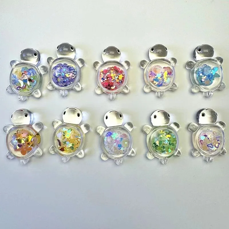 10-50pcs 2025Party Favors Mini Luminous Transparent Turtle Cute Cream Glue Accessories Student Party Desktop Decoration Toys image 3