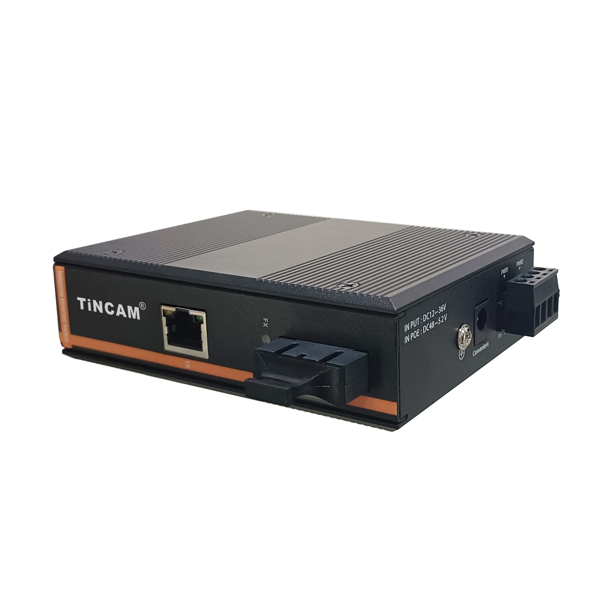 TiNCAM 멀티 모드 듀얼 파이버 광 변속기 제품 커넥터, 산업용 POE, 10 Mbps, 100Mbps, 2km, 1310nm