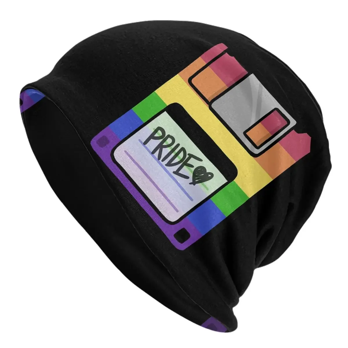 Pride Floppy Disk Warm Knitted Cap Hip Hop Bonnet Hat Autumn Winter Outdoor Beanies Hats for Men Women Adult