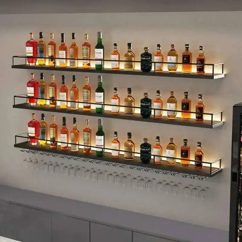 

Bar Cabinet Fridge Shelves Living Wine Liquor Room Canteen Wall Furniture Storage Cabinets White Counter Beverage Cellar Rack