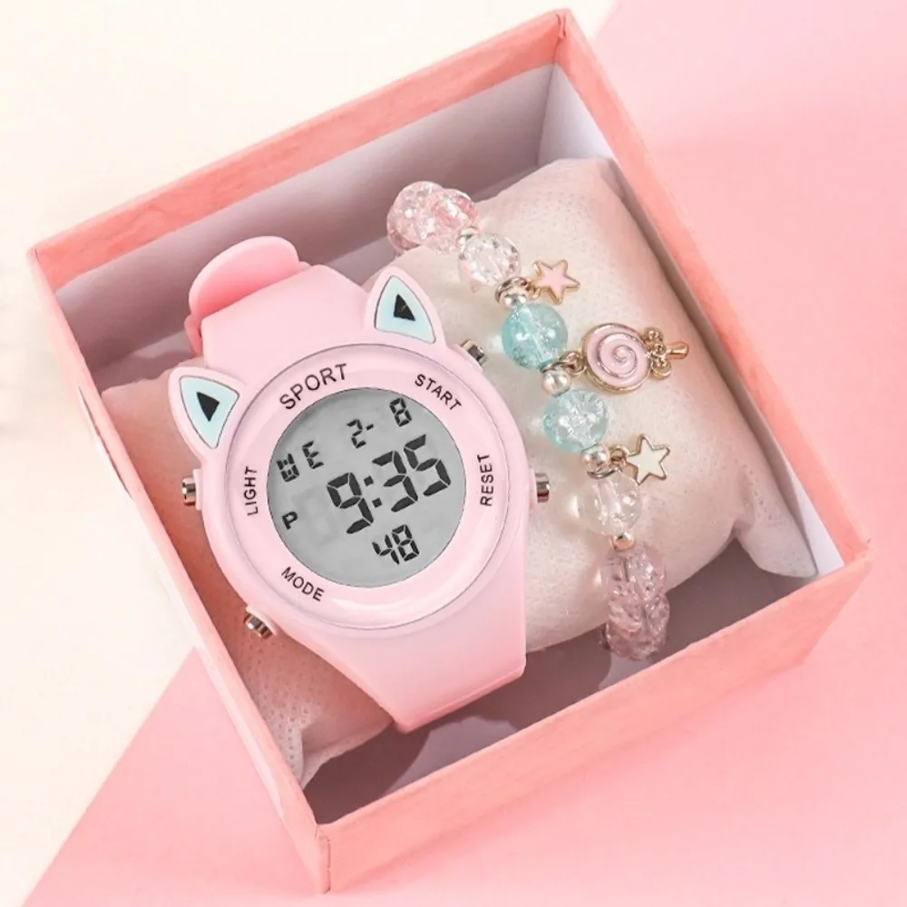 Montre numérique en Silicone pour enfants, jolie montre numérique confortable et souple, légère avec Bracelet, montre électronique de sport pour étudiants
