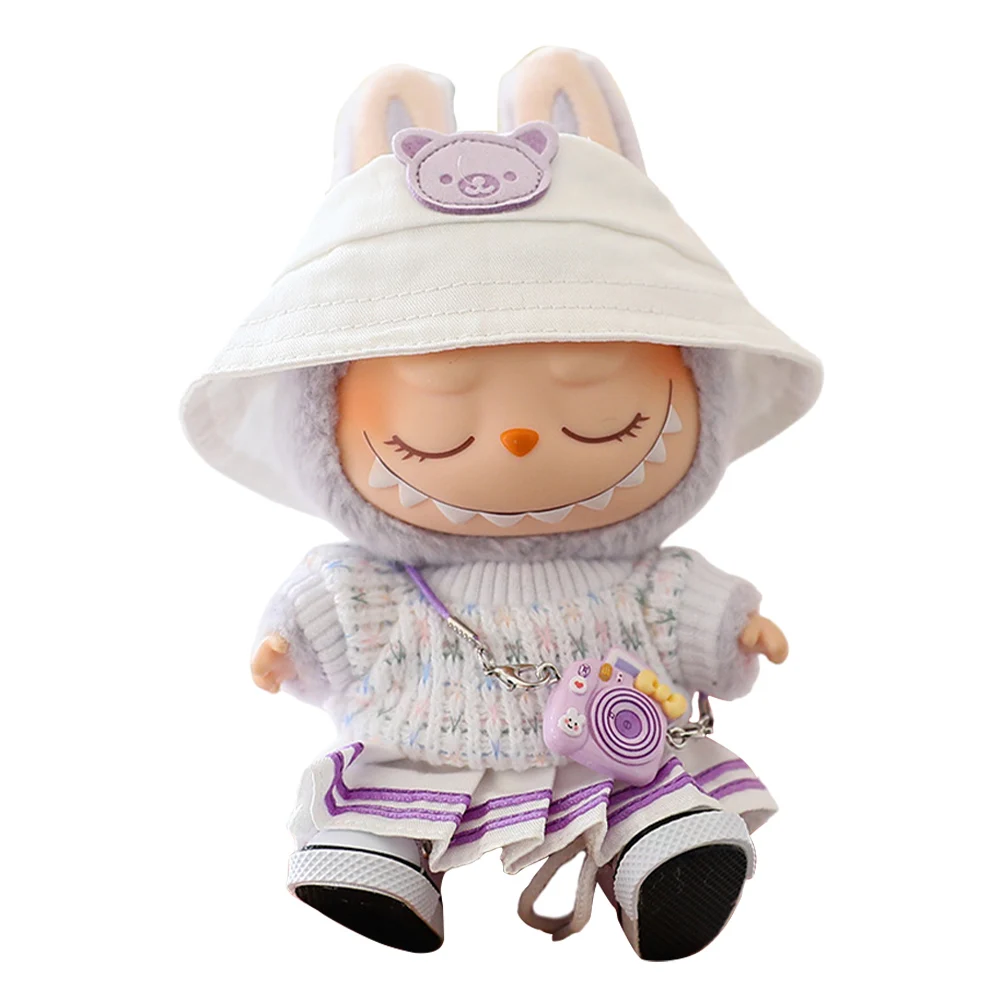 

Mini Doll Outfit Soft Knitted Sweater Suit Sitting Party JK Pleated Skirt Set Kawaii Bear Dress Set for Baby Kid DIY Toy