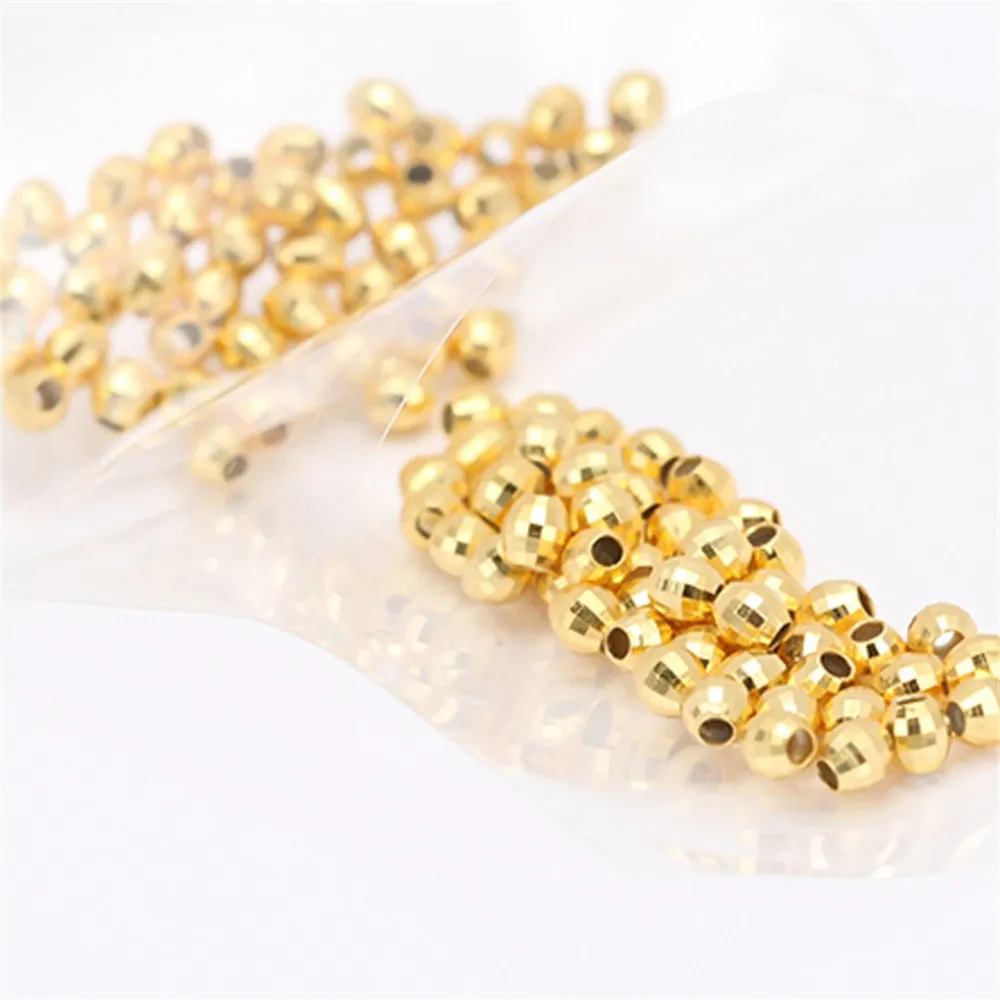 DIY Pearl Accessories S925 Sterling Silver Laser Beads Are Non-allergic and Non-fading, String Pearls Small Gold Beads