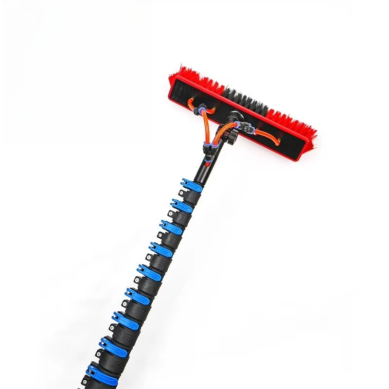 High-quality lightweight carbon fiber telescopic window cleaning rod, water injection rod with brush and hose