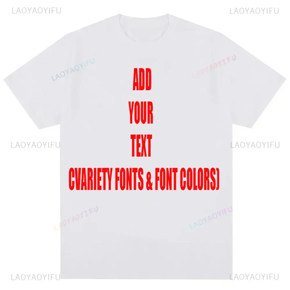 Aangepaste gepersonaliseerde voor- en achterkant Voeg uw eigen tekst toe Ontwerp Volwassen T-shirt Tee Harajuku Tee DIY Uw zoals foto of logo T-shirts