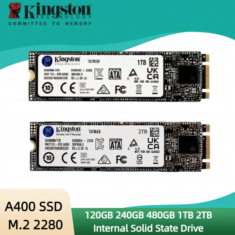

Kingston A400-NGFF SSD M.2 2280 Internal Solid State Drives 2TB 1TB 480G 240G M.2 SSDs SATA Hard Disk for Laptop Desktop PC
