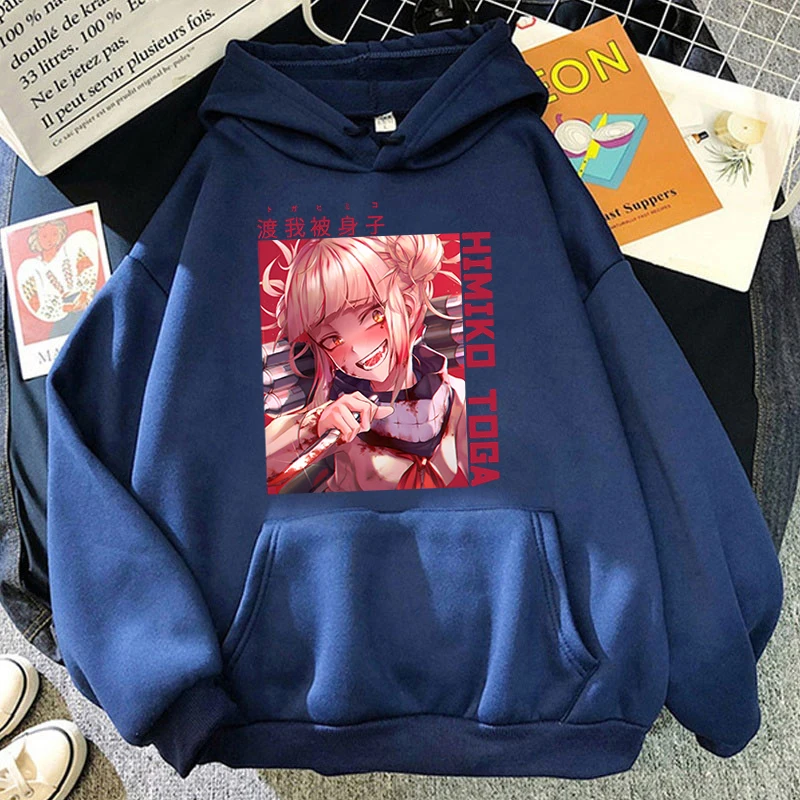 Mode Hoodie Damen Pullover Harajuku Anime Himiko Toga Print Hoodie Persönlichkeit Hoodie Streetwear