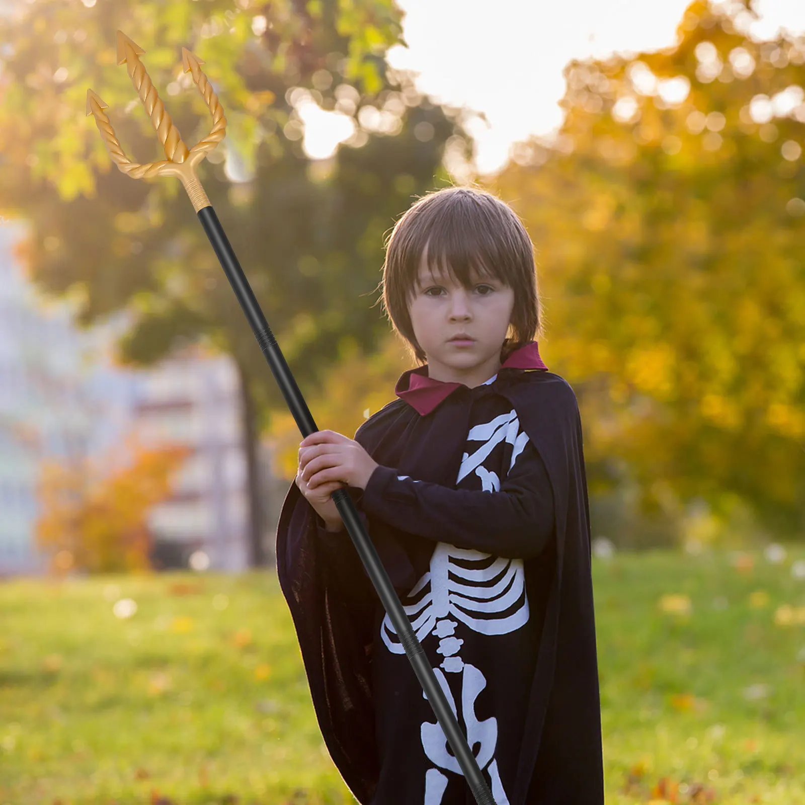 

Plastic Trident Prop Black Devil Pitch Fork Style Halloween Masquerade Cosplay Party Costume Accessory