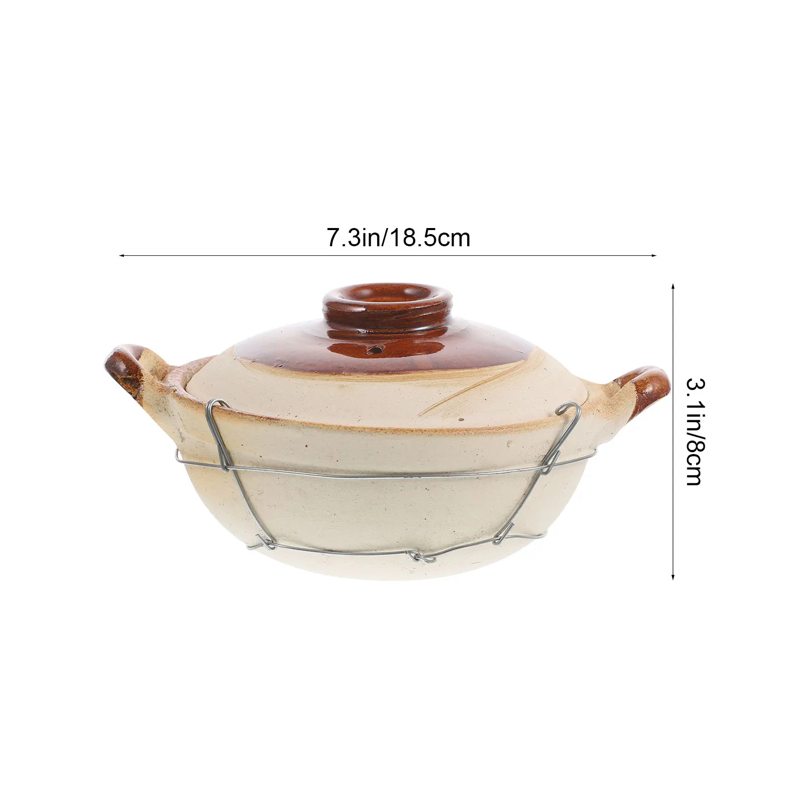 

Single Handle Casserole Pottery Clay Pot for Soup Rice Braised Food with Steam Vent Lid Kitchen Cookware