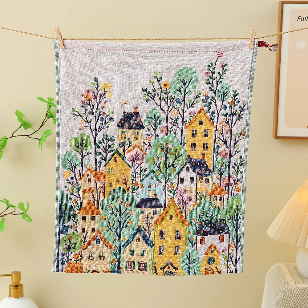 New 34x40cm Large Hand Towel 4 Layer Cotton Gauze Decorative Pure Cotton Dish Cloth Quick Dry Kitchen Towel Home Restaurant
