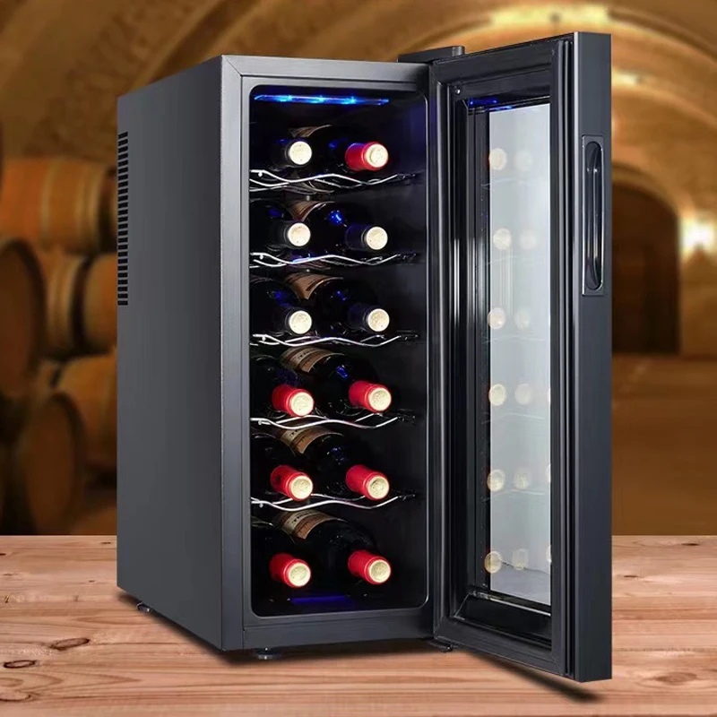 Enfriador de vino de poco ruido, refrigerador de vino, zona única con toque moderno, bodega de vino Digital inteligente