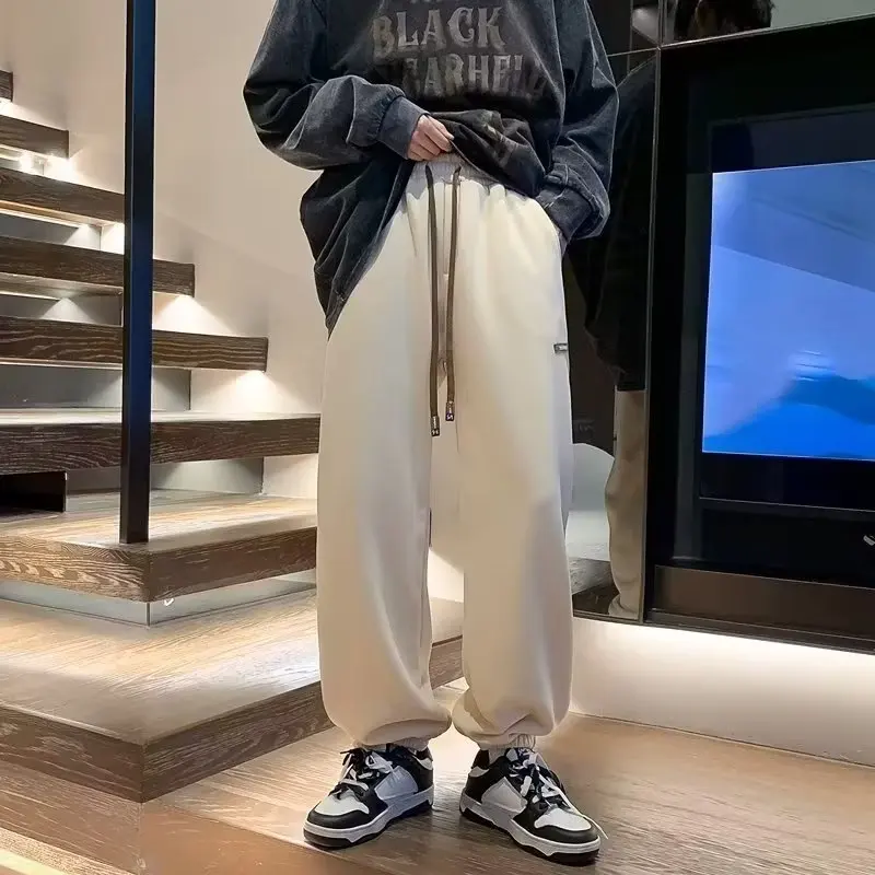 

Men's Winter Jogger Pants, Fleece-Lined and Thickened Casual Sweatpants, Solid Color Versatile Long Pants, Simple Sports Pants