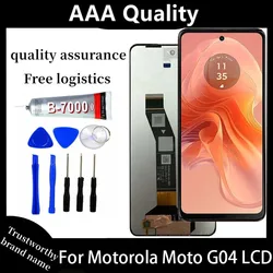 6.56 inches For Motorola G04 LCD Display Touch Panel Digitizer Assembly Screen Replacement For Moto G04 LCD With Frame XT2421-2