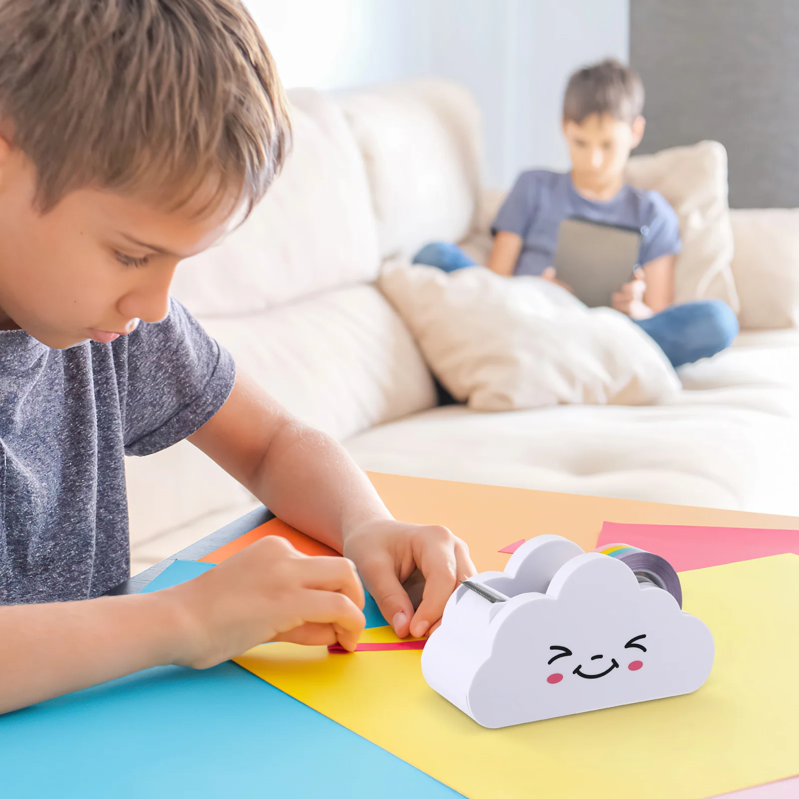 Tape Lightweight Dispenser Desktop Stationery for Kids Adhesive Plastic Fun