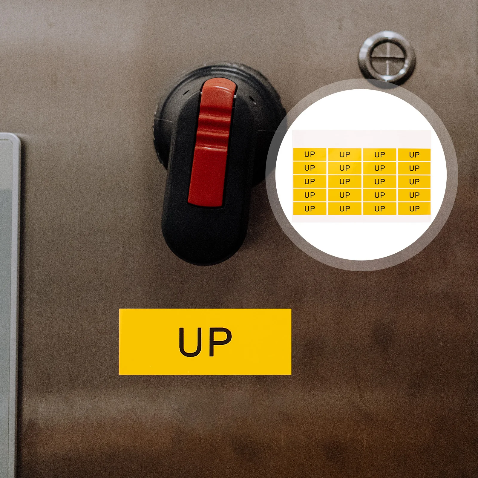 

20Pcs Up Label Device Stickers PVC Caution Decal Durable Adhesive Tag Sticker for Machine Switch Equipment Home Office Warning