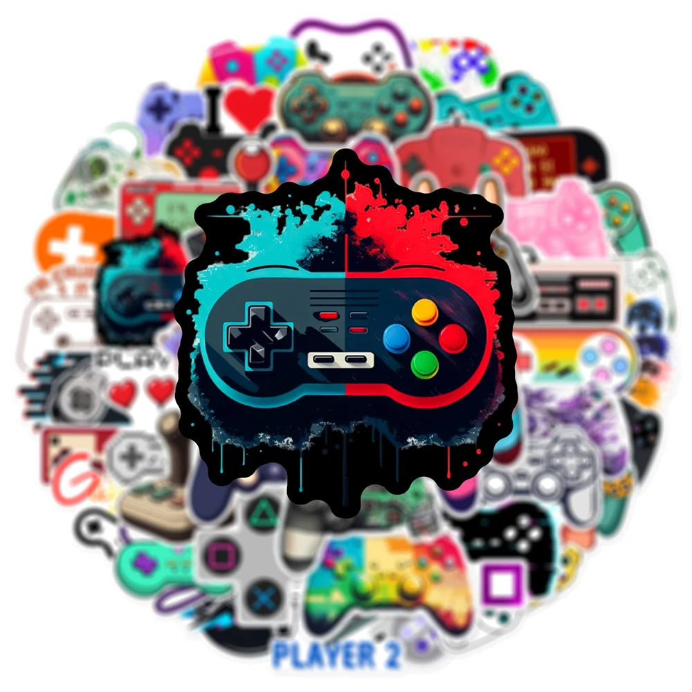 10/30/50pcs Retro Joystick Gamepad Video Games Cartoon Stickers for Laptop Bike Skateboard Notebook Toy Decals Graffiti Sticker 