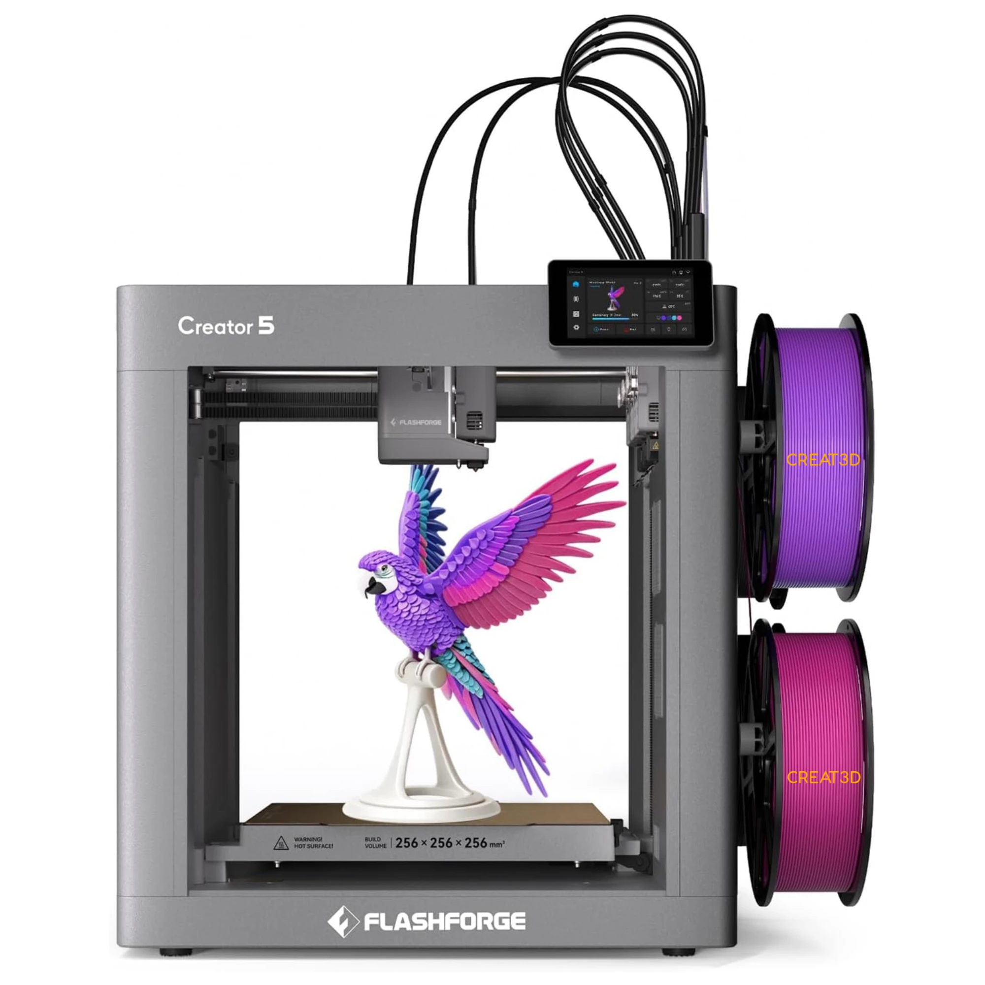 Flashforge Creator-5 High Speed 3D Printer 4 Toolhead Enclosed Auto Leveling Multi-color FDM 3D Printer