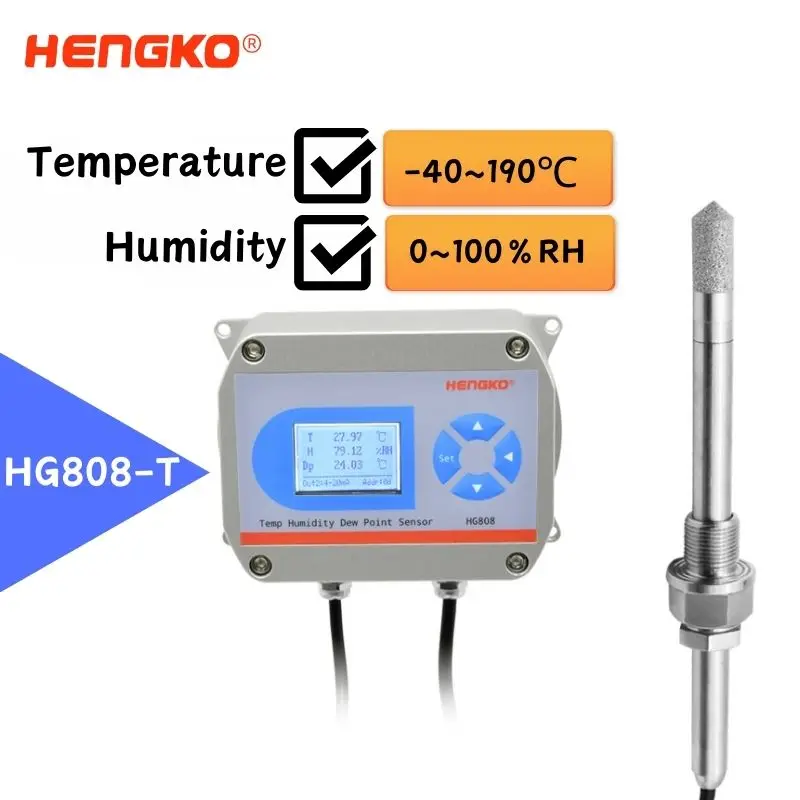 High Temperature and Humidity Transmitter -40 to 190 Celsius with rs485 4-20ma 0-5V 0-10V HG808 T