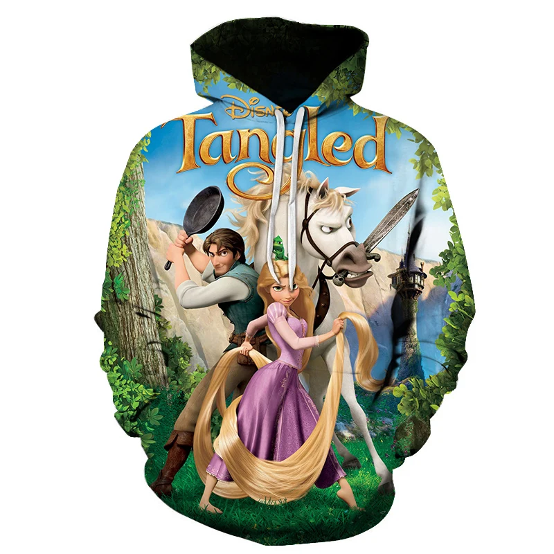 Rapunzel Boys Girls Hoodies Disney Men's Pullover 3D Printed Pullover MINISO Men's Hoodies Oversized Fashion Men's Clothing