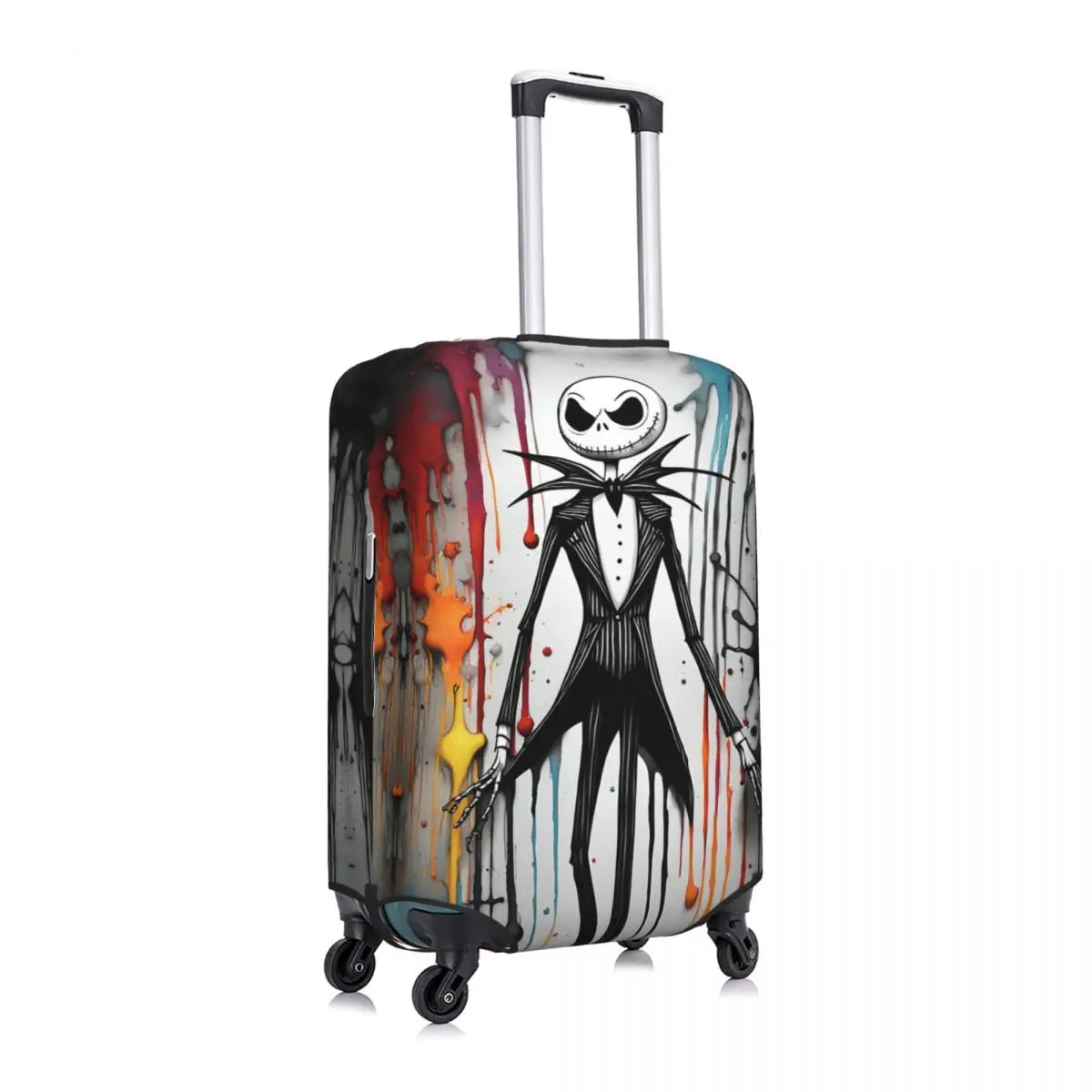 Nightmare Before Christmas Travel Luggage Cover Elastic Halloween Movie Jack Skullington Suitcase Cover Protector Fit 18-32 Inch