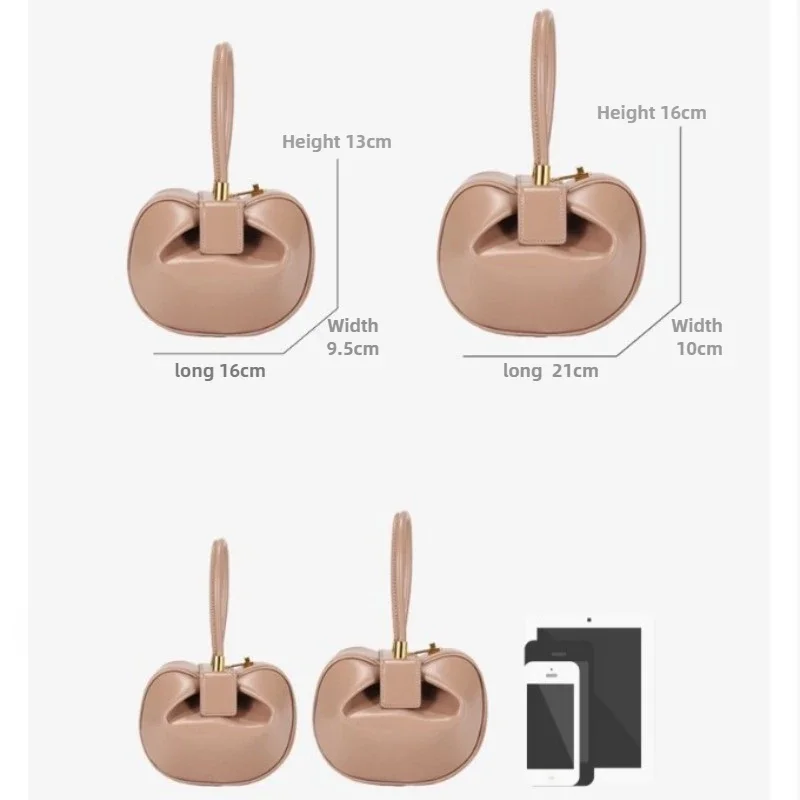 2025 الخريف الشتاء 100% جلد طبيعي Wonton حقيبة يد المتخصصة تصميم الكتف حقيبة تحت الإبط سعة كبيرة مصمم حقيبة نسائية