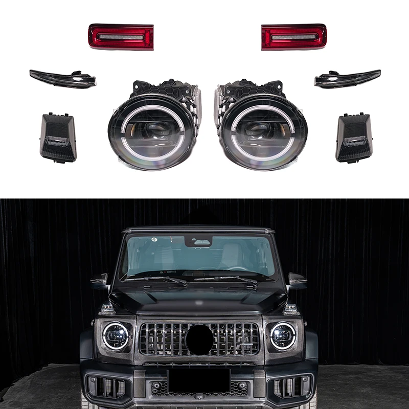 

For G-Class W464 W465 Black Night Headlight Turning Light Taillights Side Mirror LED Fit for 2019 Year+ ABS+LED Material W464 W4