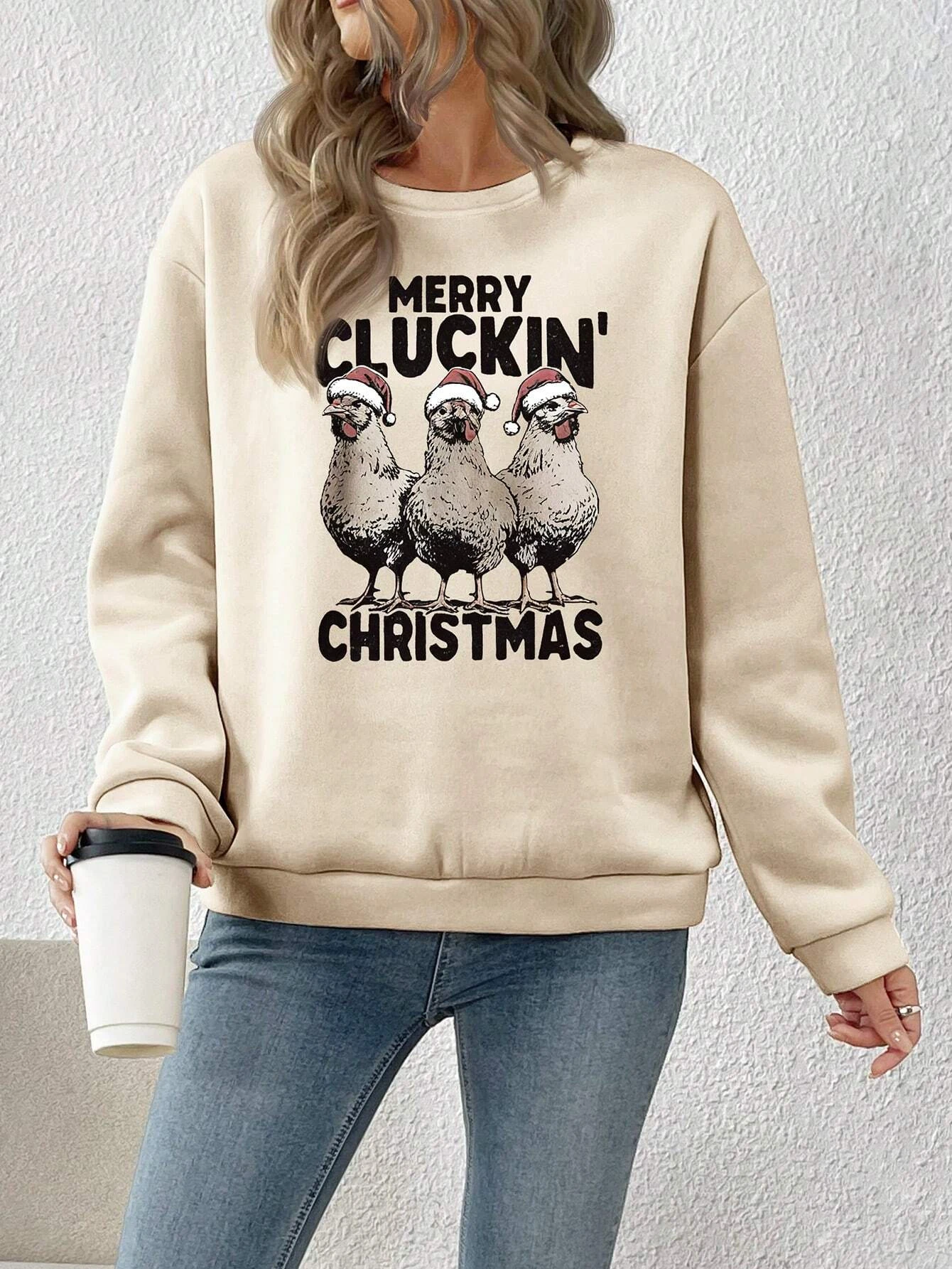 Sell Well Women\'s Hoodie O-Neck Sports Cotton Casual Long Sleeve Pullover Christmas Prints Men Spring Autumn Cartoon Hoody