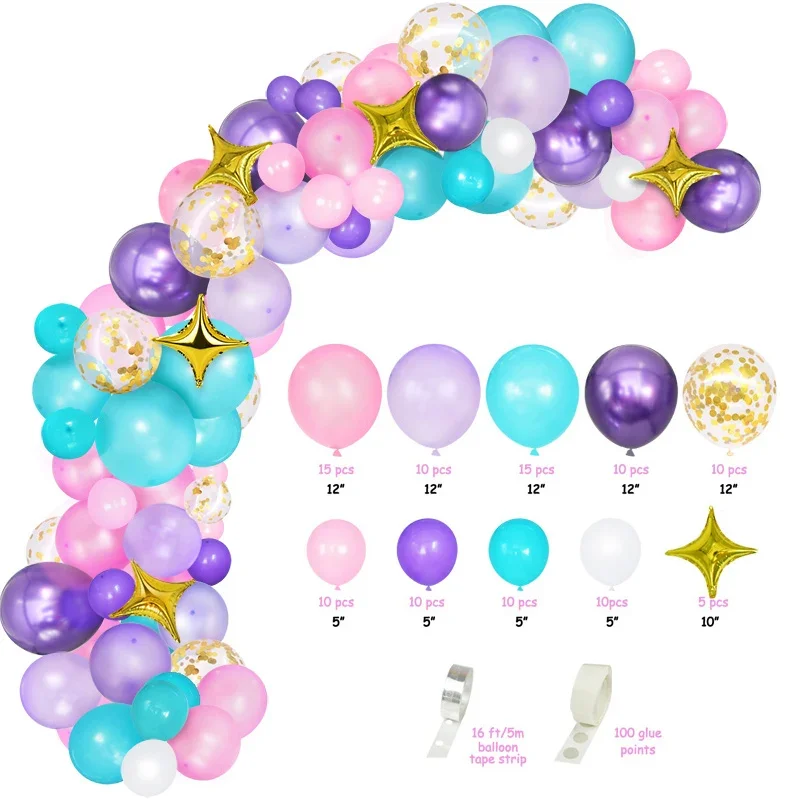 Mermaid Unicorn Balloon Arch Kit | Rainbow Unicorn Theme Birthday Party Decoration