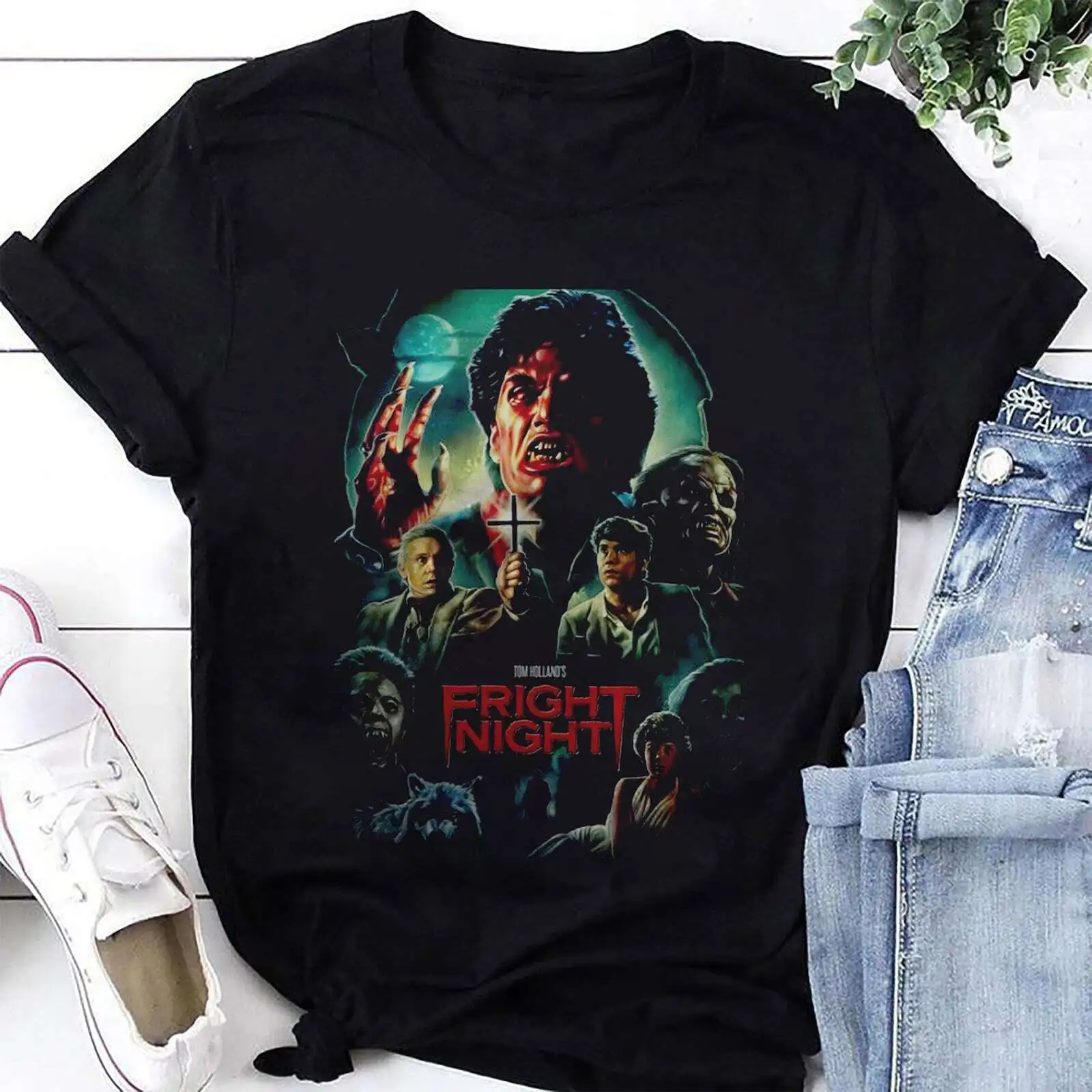 

Fright Night 80s Horror Movie Poster T-Shirt, Fright Night Shirt, Scary Movie Sh