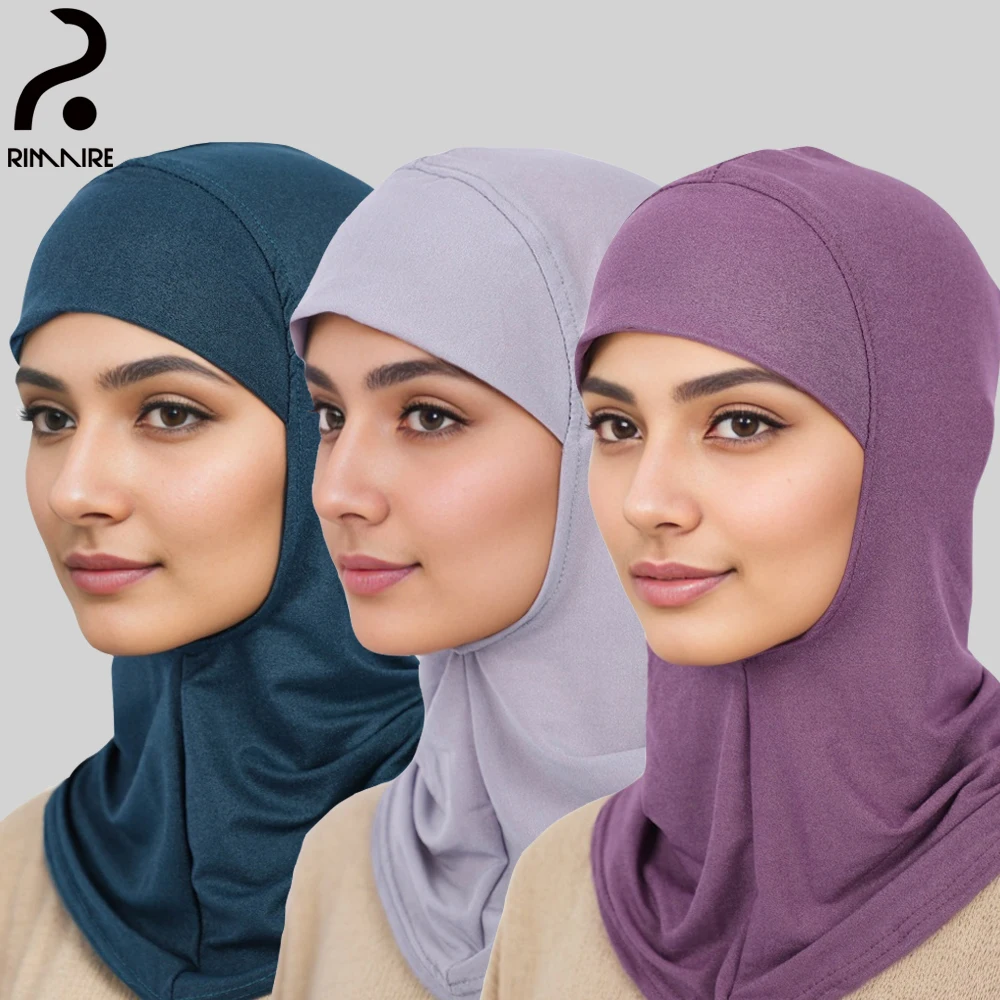 Classic Women Muslim Hijab High Quality Islam Inner Caps Solid Turban Hats Ladies Headband Shawl Party Gift Wholesale RIMAIRE