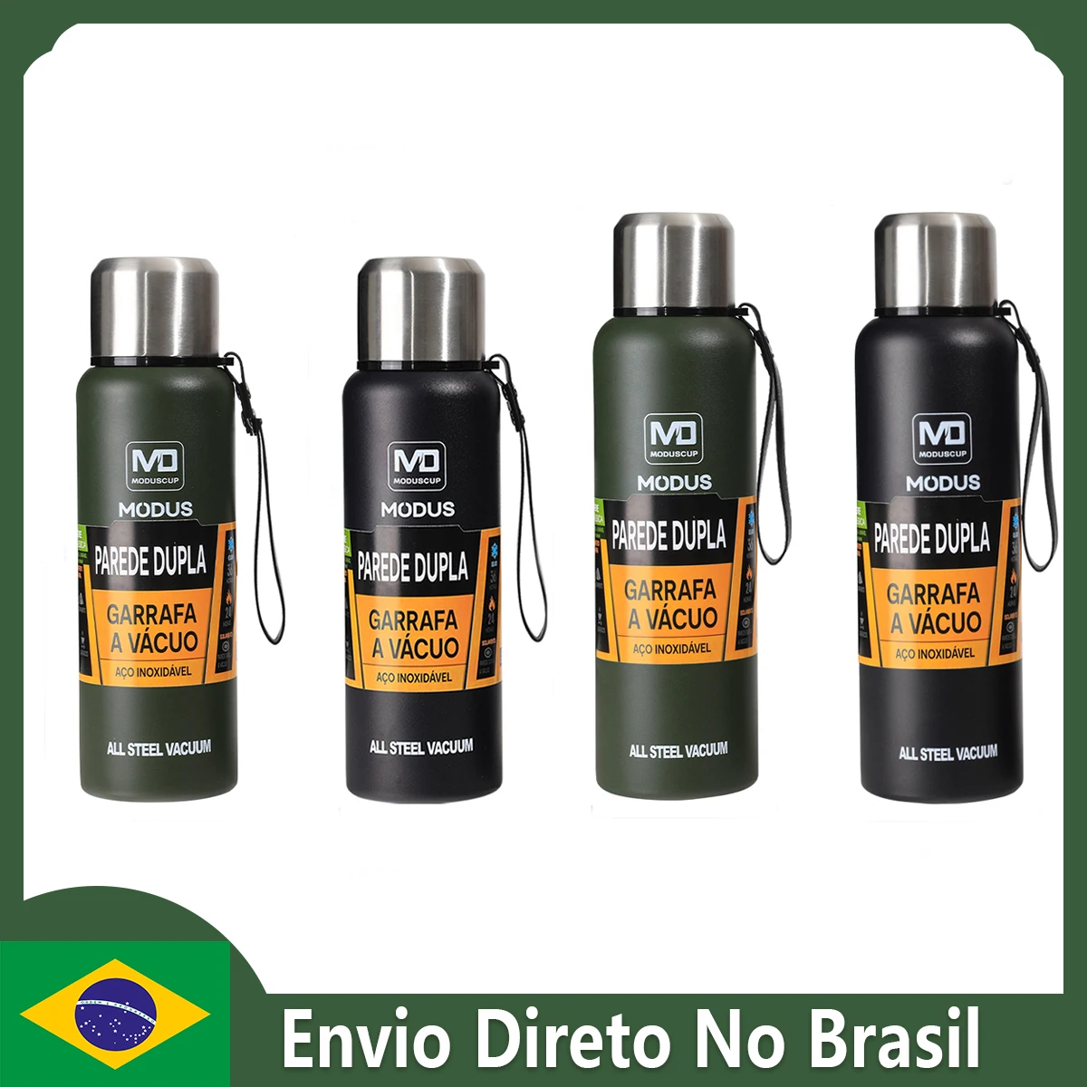 Botella de agua térmica de gran capacidad, taza térmica portátil de acero inoxidable, botella de vacío aislada para exteriores