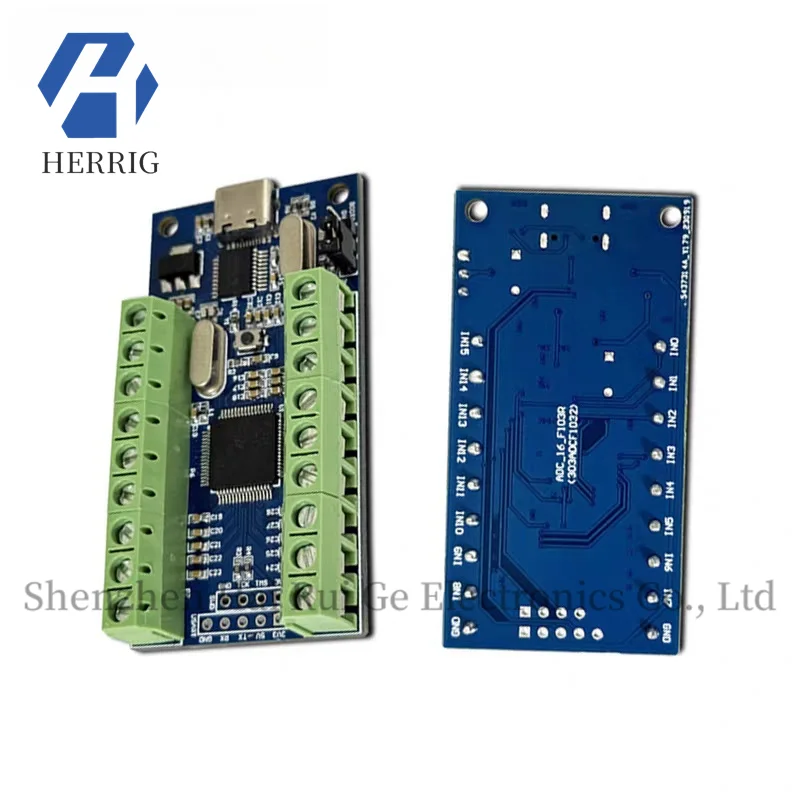 USB interface, 16 channels, 12-bit AD sampling, data acquisition, STM32 UART communication ADC module