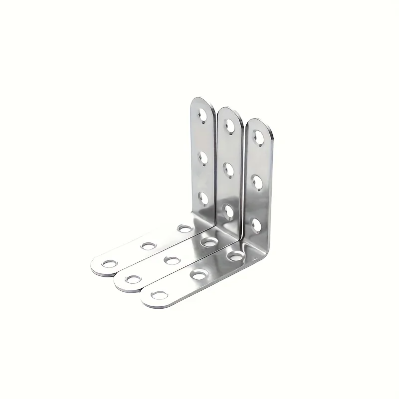 10Sets Heavy-Duty L-Shaped Right Angle Brackets (70pcs) | 90-Degree Corner Braces with Pre-Drilled Holes for Furniture, Shelving