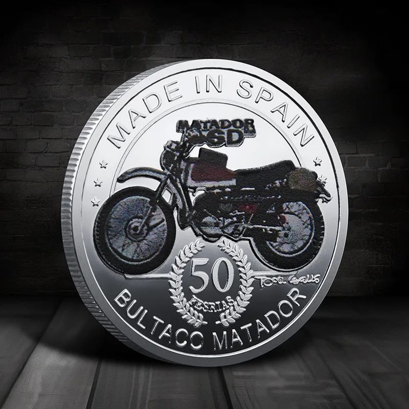 Spain Bultaco Matador Souvenir Silvery Plated Coin Collectible Gift Made In Spain Collection Art 1PCS Commemorative Coin
