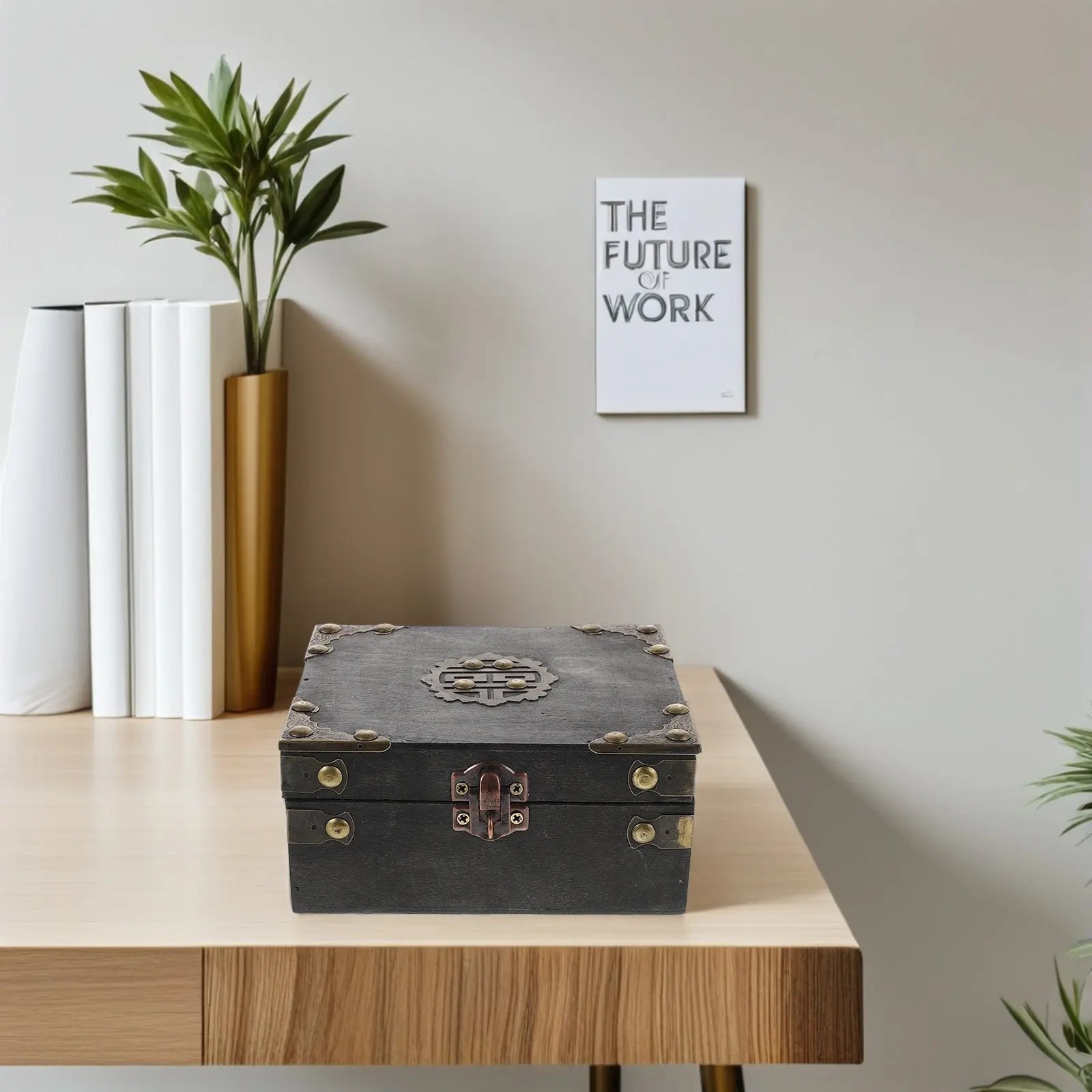 

Vintage Wooden Puzzle Box Escape Room Treasure Chest Combination Lock Decorative Keepsake Storage Organizer Jewelry Chest