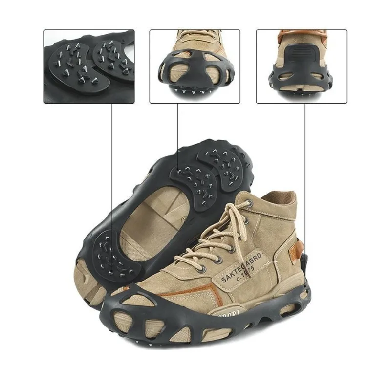 30 الأسنان المضادة للانزلاق الجليد المرابط الأشرطة الشتاء الثلوج في الهواء الطلق المشي لمسافات طويلة الجر المسامير السيطرة غطاء أحذية كبار السن السلامة غير