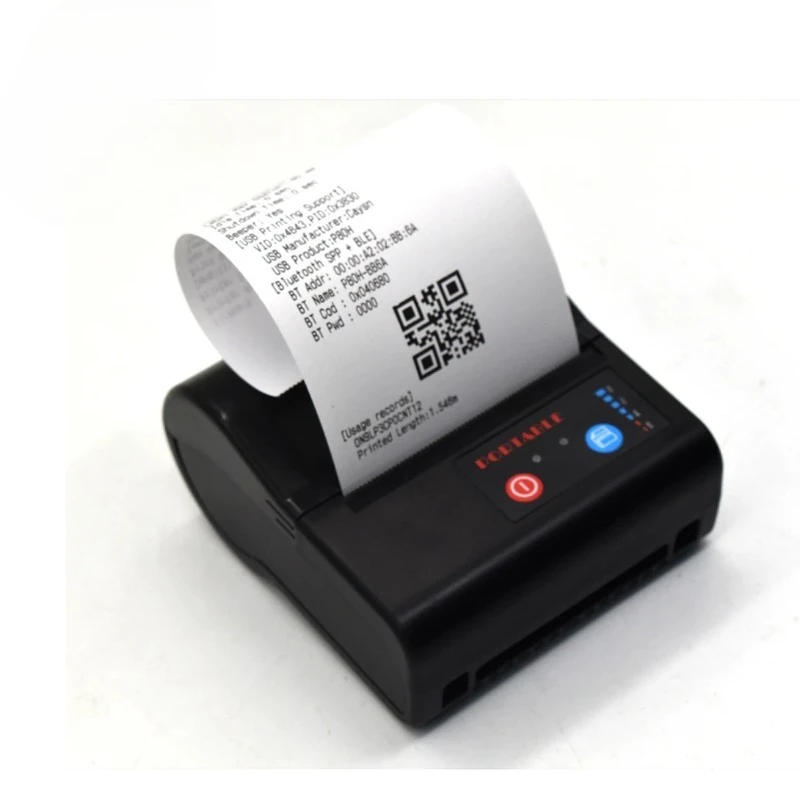 طابعة صغيرة محمولة 80 مم 3 بوصة استلام حراري لحزام بطارية جيب الهاتف المحمول اختياري