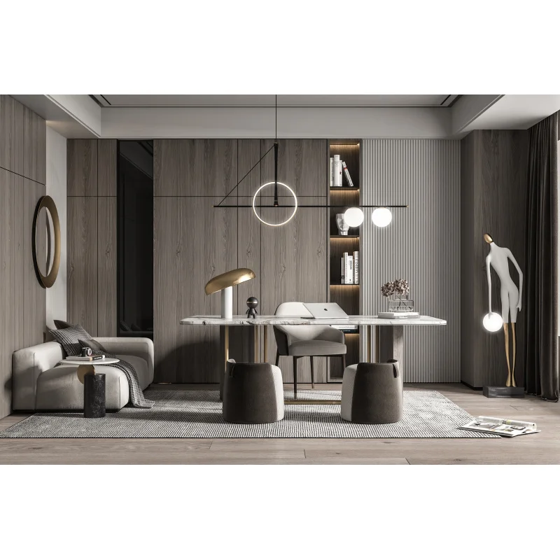 custom.HAIYUE Modern Design Library Custom-made Furniture Storage Cabinet Bookshelf Luxury Combination Solid Wood Bookshelf