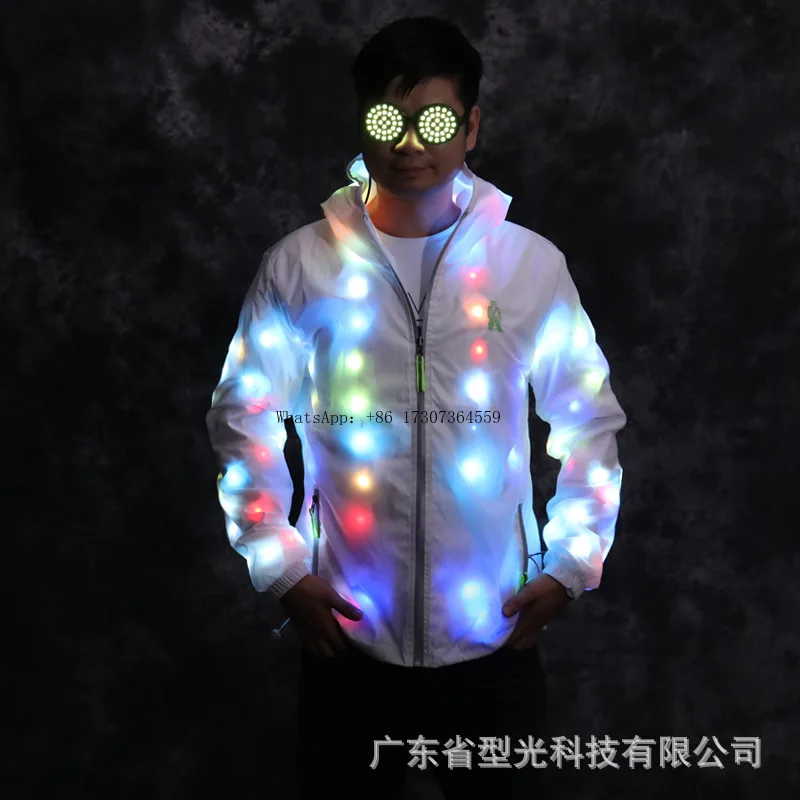

LED luminous clothes colorful jacket video Douyin casual couple clothes bar dancing can be washed