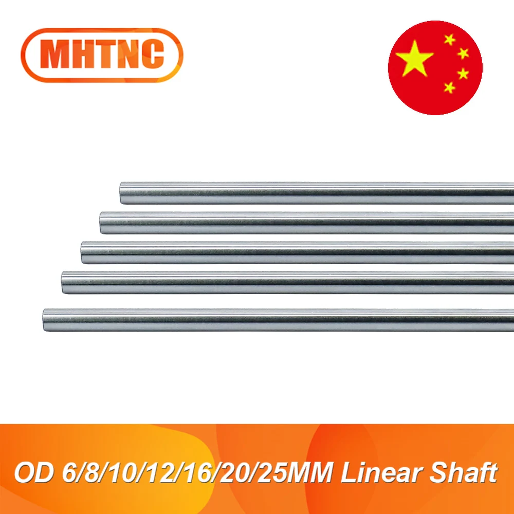 Optical Axis 6mm 8mm 10mm 12mm 16mm 20mm 25mm OD Linear Shaft Rail 3D Printers Parts Chrome Plated Guide Slide Length 100-550mm