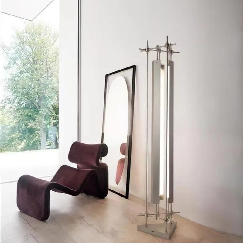 Floor lamp, stainless steel decorative living room bedroom hotel optical axis lamp