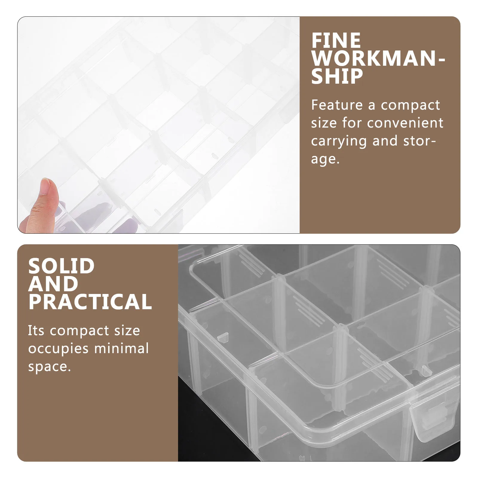 

15 Grid Transparent Storage Box for Hardware Accessories Beads Electronics Components Divided ganizer Plastic Container Compact