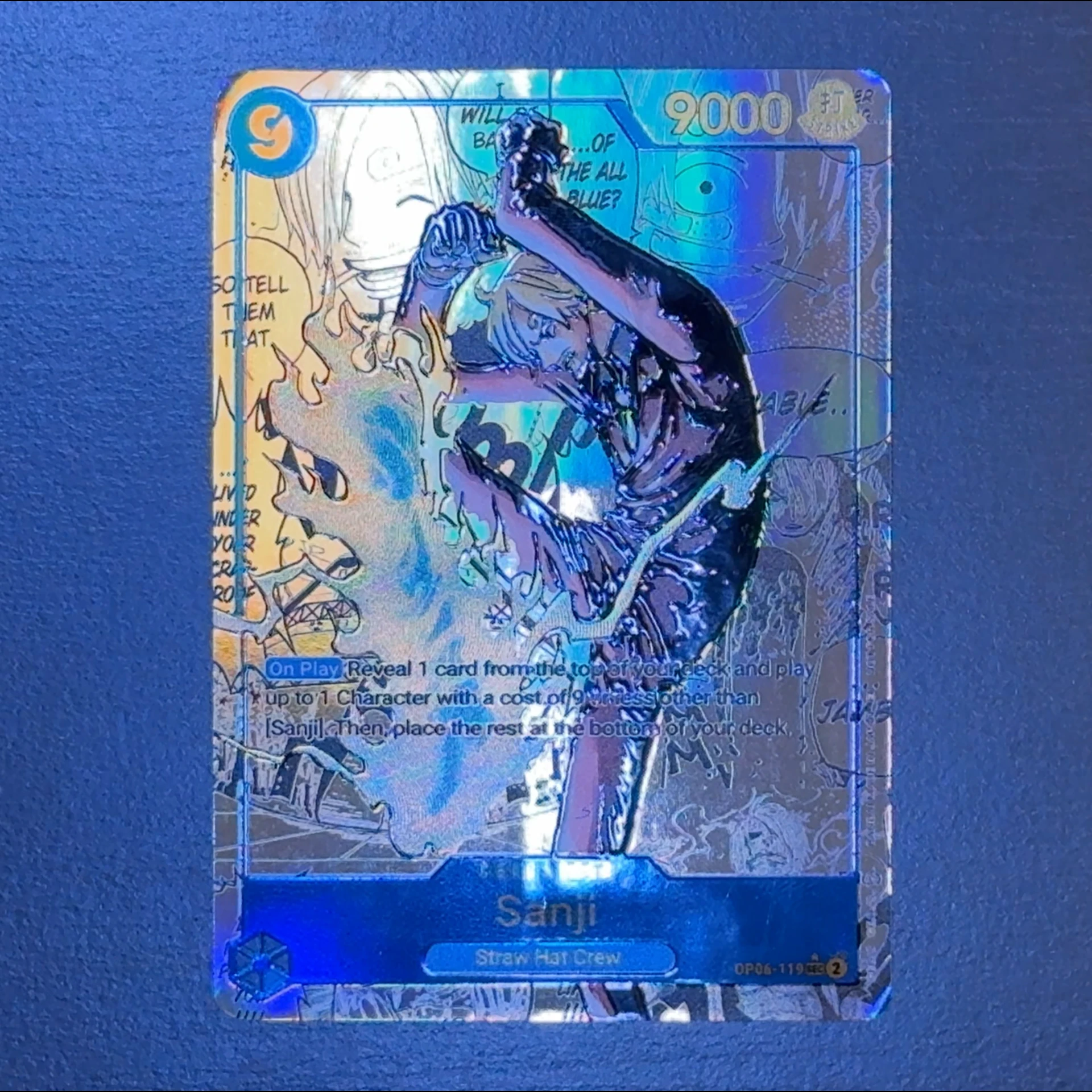 One Piece TCG OPCG English Manga card Blue Manga Sanji OP06-119 Textured Foil Card Character Card Sanji