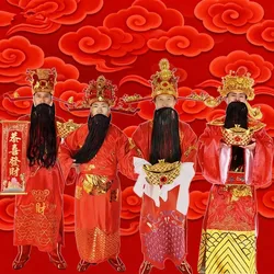 Ancient God Of Wealth Costume For Men Chinese New Year Caishen Cosplay Company Annual Event Clothing (Leave Shoes Size))