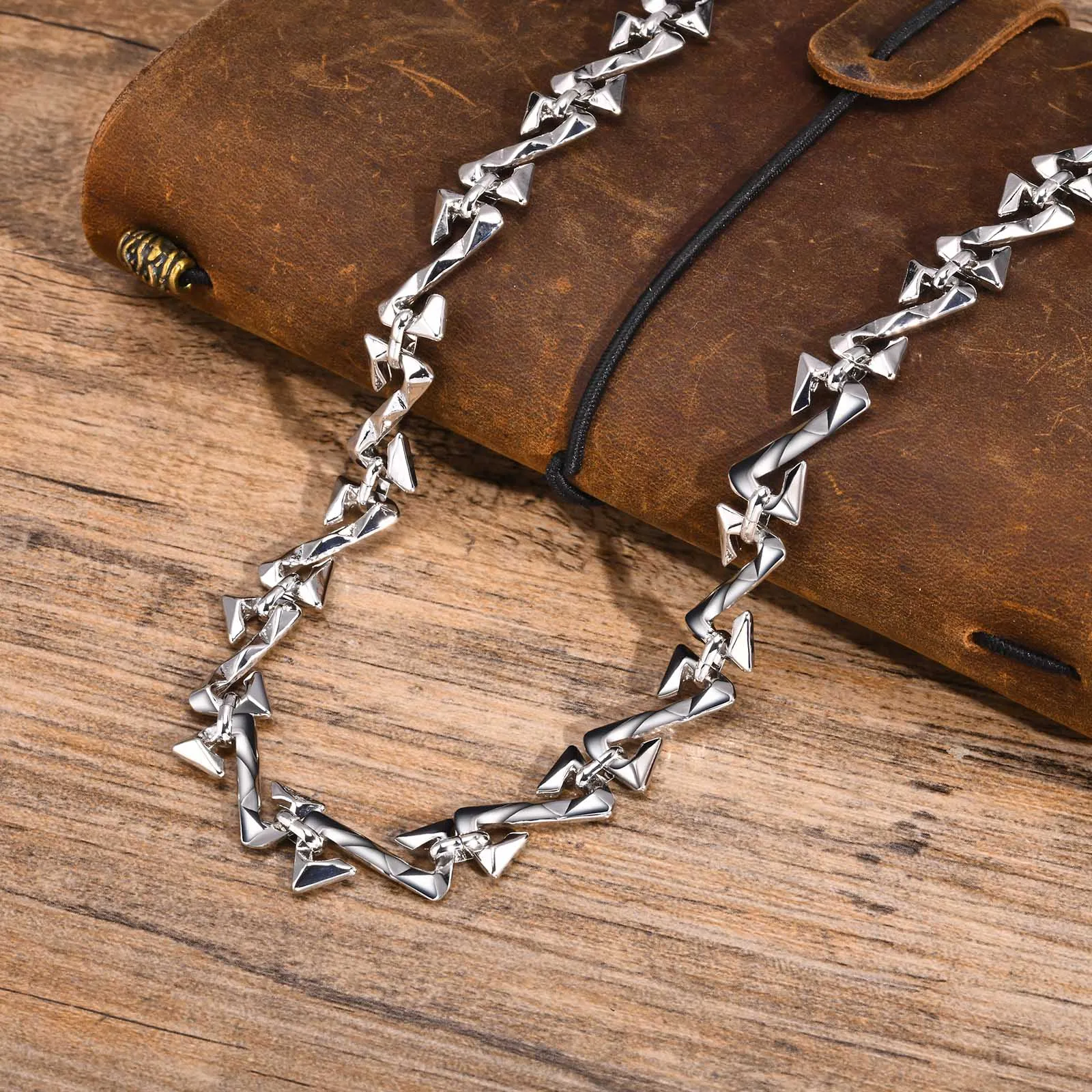 Vnox 11mm Chain Necklaces for Men Women, Silver Color Unisex Chain